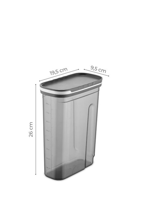 Hermia Juego de Cajas de Almacenaje BNMSRGAR02-27 de Plástico 2 Piezas 2700 ml Color Antracita