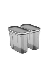 Hermia Juego de Cajas de Almacenaje BNMSRGAR02-27 de Plástico 2 Piezas 2700 ml Color Antracita