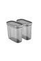 Hermia Juego de Cajas de Almacenaje BNMSRGAR02-27 de Plástico 2 Piezas 2700 ml Color Antracita