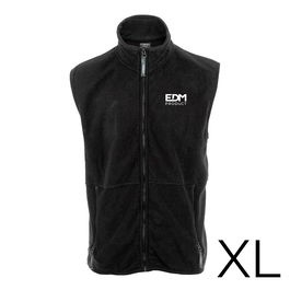 Edm Chaleco Forro Polar Negro Talla XL Fleece 280g/m² 100% Poliéster Con Cremallera Bordado