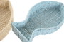DKD Home Decor Set de 2 Bandejas Seagrass y Metal Azul y Natural