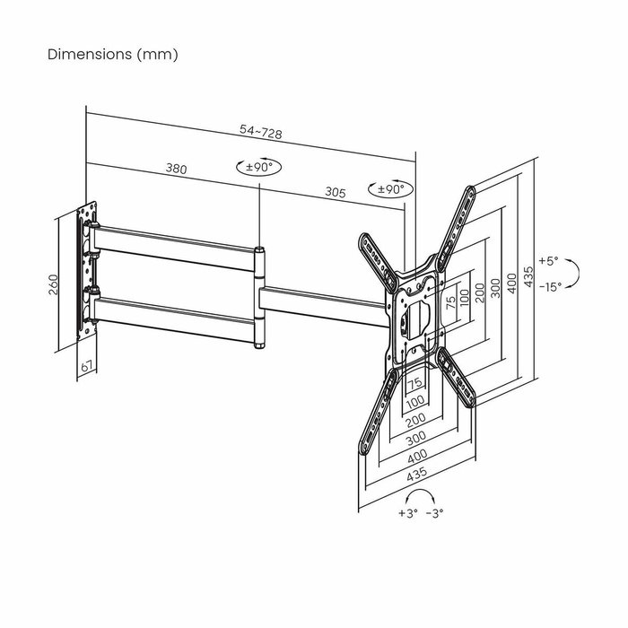 Aisens Soporte de Pared WT65TSLE-383 para Monitor y TV de 23-65 pulgadas