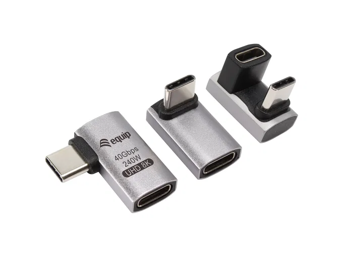 Equip Adaptador USB 4.0 de C a C 40Gbps 240W PD, Cambiador de Género USB-C Macho/Hembra, 3er Pack, Color Negro y Gris Equip Adaptador USB 4.0 de C a C 40Gbps 240W PD, Cambiador de Género USB-C Macho/Hembra, 3er Pack, Color Negro y Gris