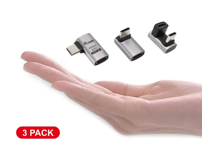 Equip Adaptador USB 4.0 de C a C 40Gbps 240W PD, Cambiador de Género USB-C Macho/Hembra, 3er Pack, Color Negro y Gris Equip Adaptador USB 4.0 de C a C 40Gbps 240W PD, Cambiador de Género USB-C Macho/Hembra, 3er Pack, Color Negro y Gris