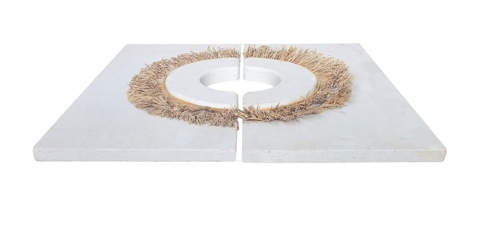 DKD Home Decor Decoracion Pared Scandi Blanco Natural 6 x 120 x 120 cm Set de 2