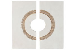 DKD Home Decor Decoracion Pared Scandi Blanco Natural 6 x 120 x 120 cm Set de 2