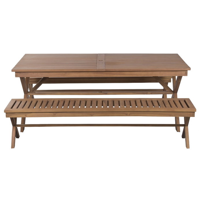 DKD Home Decor Mesa Set 3 Teca 200x100x78 Marrón DKD Home Decor Mesa Set 3 Teca 200x100x78 Marrón