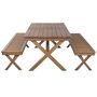 DKD Home Decor Mesa Set 3 Teca 200x100x78 Marrón