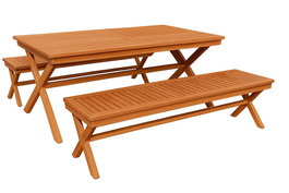 DKD Home Decor Mesa Marron 78 x 100 x 200 cm Set de 3 Teca