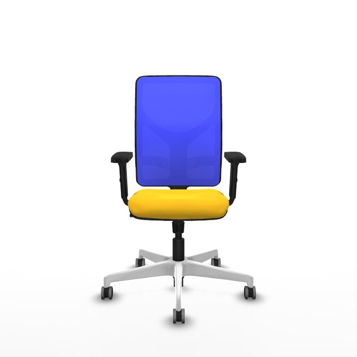 PIQUERAS Y CRESPO Silla de oficina Motilla con mecanismo Sincro, Amarillo y Azul