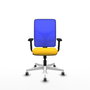 PIQUERAS Y CRESPO Silla de oficina Motilla con mecanismo Sincro, Amarillo y Azul
