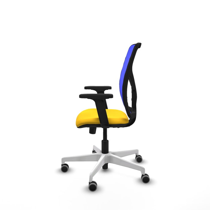 PIQUERAS Y CRESPO Silla de oficina Motilla con mecanismo Sincro, Amarillo y Azul
