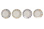 DKD Home Decor Platos de Porcelana Flores Shengda Surtido de 4 Modelos