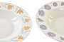 DKD Home Decor Platos de Porcelana Flores Shengda Surtido de 4 Modelos