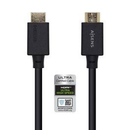 Aisens Cable HDMI 2.1 Premium HEC 8K@60Hz 48 Gbps A-M a A-M 3m - Certificado, 24K Oro, OFC Cobre, Ethernet, 4K@120Hz, HDR, Compatible Retro