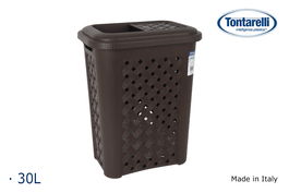 Tontarelli Papelera Baño 30L Apertura Lateral Wenge Arianna 37.5x27.5x47 cm (6 Unidades)