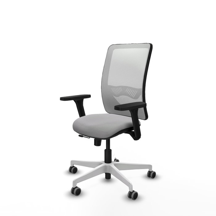 PIQUERAS Y CRESPO Silla de oficina Zulema con mecanismo Sincro/Traslack, Gris claro y Blanco PIQUERAS Y CRESPO Silla de oficina Zulema con mecanismo Sincro/Traslack, Gris claro y Blanco
