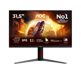 AOC U32G4U Monitor Gaming 4K Fast IPS 31,5 pulgadas 160Hz/320Hz Dual-Frame Negro y Rojo