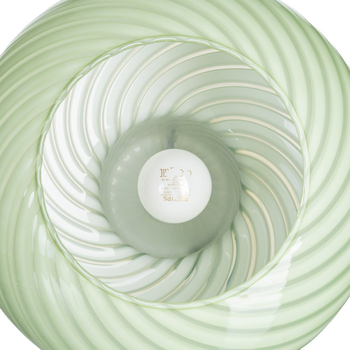 Lámpara Mesa Verde-Blanco Cristal 25 X 25 X 22 cm