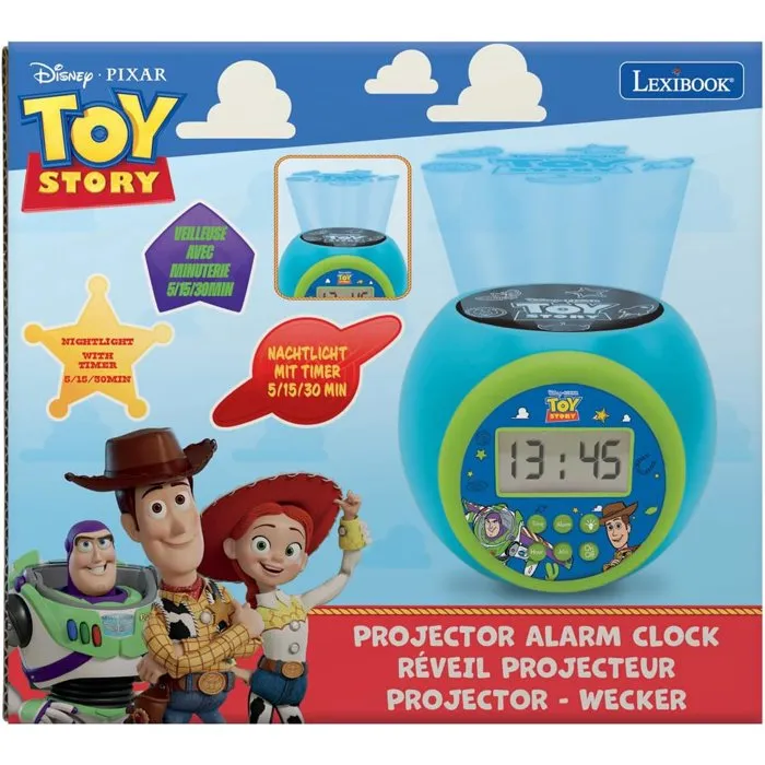 Lexibook Reloj Despertador con Proyector Toy Story - Alarma con Repetición, Luz Nocturna con Temporizador, Pantalla LCD - Modelo LEX3380743119632