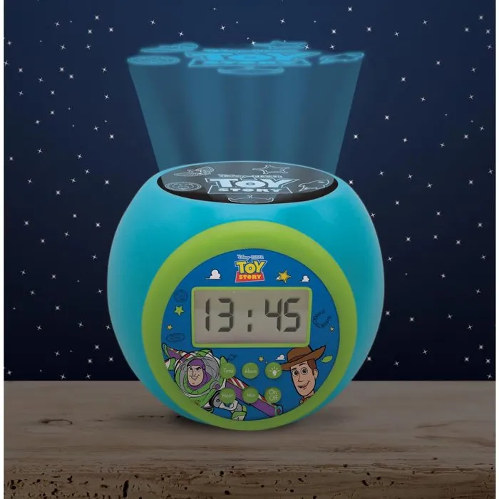 Lexibook Reloj Despertador con Proyector Toy Story - Alarma con Repetición, Luz Nocturna con Temporizador, Pantalla LCD - Modelo LEX3380743119632