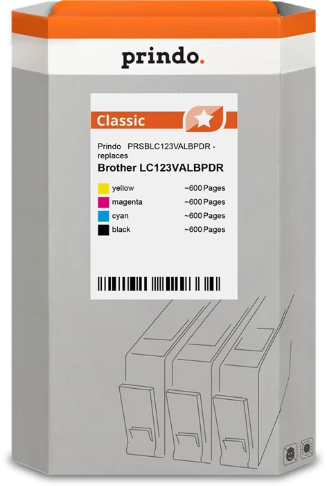 Prindo Multipack de cartuchos PRSBLC123VALBPDR Classic negro, cian, magenta y amarillo Prindo Multipack de cartuchos PRSBLC123VALBPDR Classic negro, cian, magenta y amarillo
