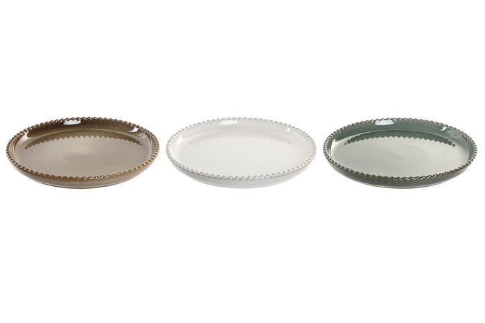 DKD Home Decor Platos de Gres Jiahua 25 Surtidos de Colores de 26x26x3 cm DKD Home Decor Platos de Gres Jiahua 25 Surtidos de Colores de 26x26x3 cm