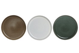 DKD Home Decor Platos de Gres Jiahua 25 Surtidos de Colores de 26x26x3 cm