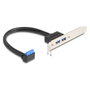 DeLOCK Soporte de ranura 1 x USB 5 Gbps 90° a 2 x USB 5 Gbps Tipo-A 50 cm