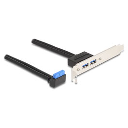 DeLOCK Soporte de ranura 1 x USB 5 Gbps 90° a 2 x USB 5 Gbps Tipo-A 50 cm