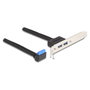 DeLOCK Soporte de ranura 1 x USB 5 Gbps 90° a 2 x USB 5 Gbps Tipo-A 50 cm