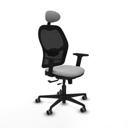 PIQUERAS Y CRESPO Silla de oficina Jorquera con mecanismo Sincro/Traslack, Gris claro y Negro