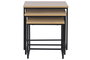 DKD Home Decor Set de 3 Mesitas Auxiliares Metal y MDF Natural/Negro