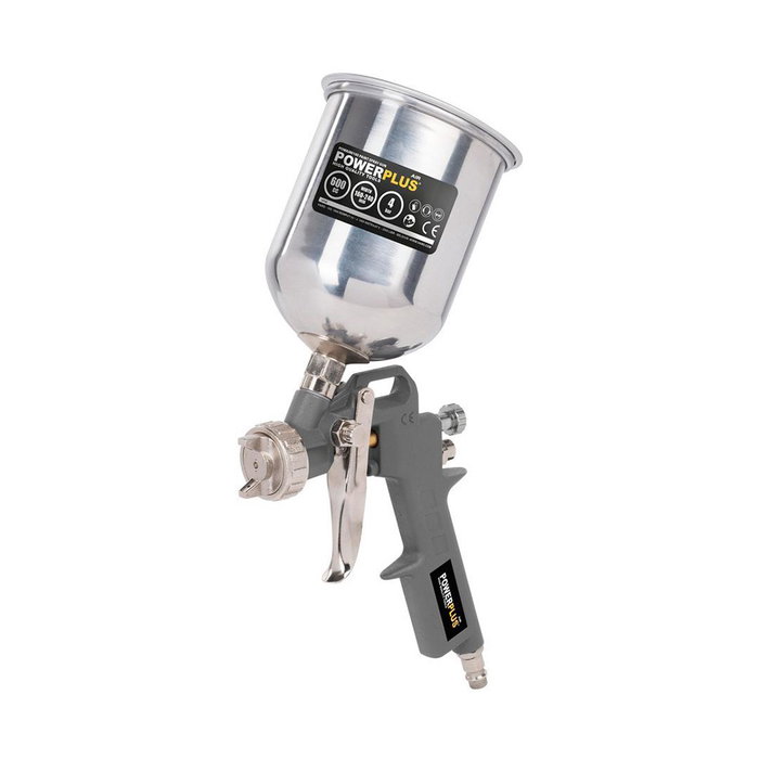 Powerplus Pistola neumática de pintura por gravedad 600 ml Powerplus Pistola neumática de pintura por gravedad 600 ml