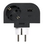 Simon Adaptador Giratorio con 1 Toma Schuko + USB A+C (30W Carga Rápida) - 16A 250V~