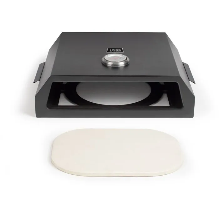 Livoo GS149 Horno de Pizza Acero Inoxidable para Barbacoa de Gas o Carbón 33,5 x 27,5 cm