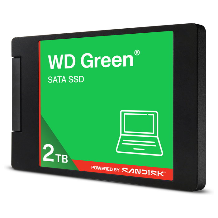 Western Digital Green WDS200T5G0A-00CPT0, Disco SSD Interno de 2 TB, M.2 SATA III, 6 Gb/s, 545 MB/s, 3D NAND, 7 mm, 2.5 pulgadas