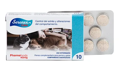 Konig Serenex Calm 10cp Complemento Alimenticio Estrés Mascotas Lactium 5-Hidroxitriptófano Konig Serenex Calm 10cp Complemento Alimenticio Estrés Mascotas Lactium 5-Hidroxitriptófano