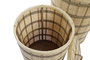 DKD Home Decor Set de 2 Cestas de Bambú con Tapa, Marrón