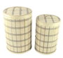 DKD Home Decor Set de 2 Cestas de Bambú con Tapa, Marrón
