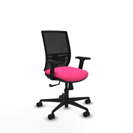 PIQUERAS Y CRESPO Silla de oficina Yunquera Rosa con mecanismo Sincro