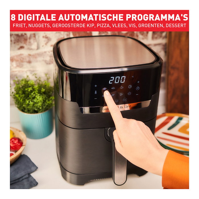 Tefal Easy Fry & Grill EY5058 - Freidora de aire caliente 4.2L para 6 personas con 8 programas: freir, asar, grill, deshidratar, 80-200°C, 1550W, Negro Tefal Easy Fry & Grill EY5058 - Freidora de aire caliente 4.2L para 6 personas con 8 programas: freir, asar, grill, deshidratar, 80-200°C, 1550W, Negro