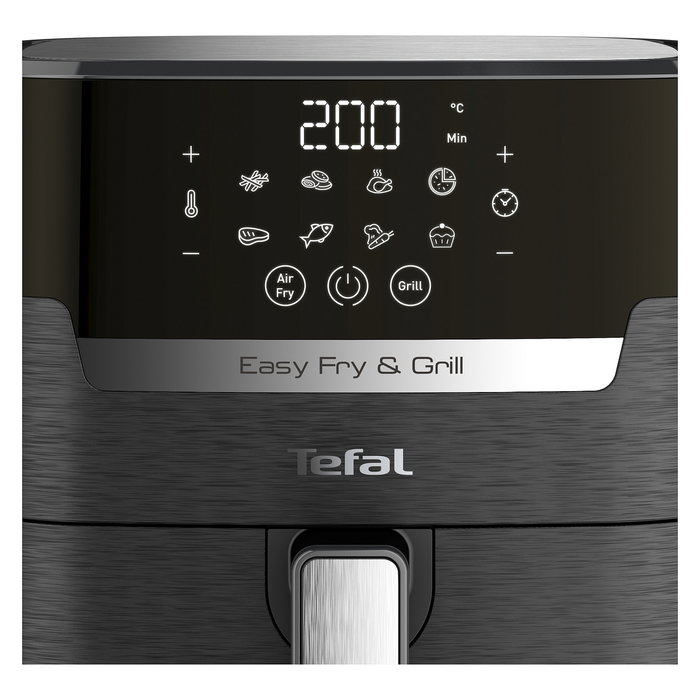 Tefal Easy Fry & Grill EY5058 - Freidora de aire caliente 4.2L para 6 personas con 8 programas: freir, asar, grill, deshidratar, 80-200°C, 1550W, Negro Tefal Easy Fry & Grill EY5058 - Freidora de aire caliente 4.2L para 6 personas con 8 programas: freir, asar, grill, deshidratar, 80-200°C, 1550W, Negro
