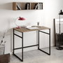 Hanah Home Mesa de Estudio Nogal y Negro, 90x75x60 cm, con Estante de Pared