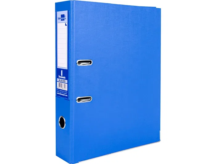 Liderpapel Archivador de Palanca Folio Documenta Forrado PVC con Rado Lomo 75mm Azul Compresor Metálico