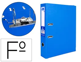 Liderpapel Archivador de Palanca Folio Documenta Forrado PVC con Rado Lomo 75mm Azul Compresor Metálico