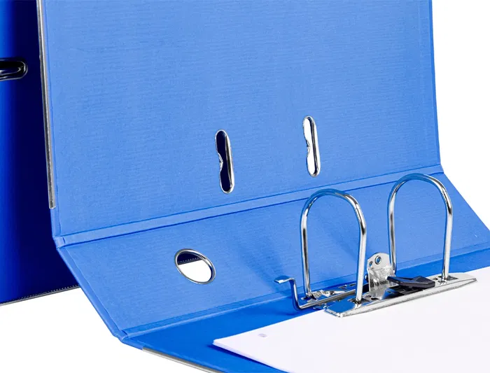 Liderpapel Archivador de Palanca Folio Documenta Forrado PVC con Rado Lomo 75mm Azul Compresor Metálico