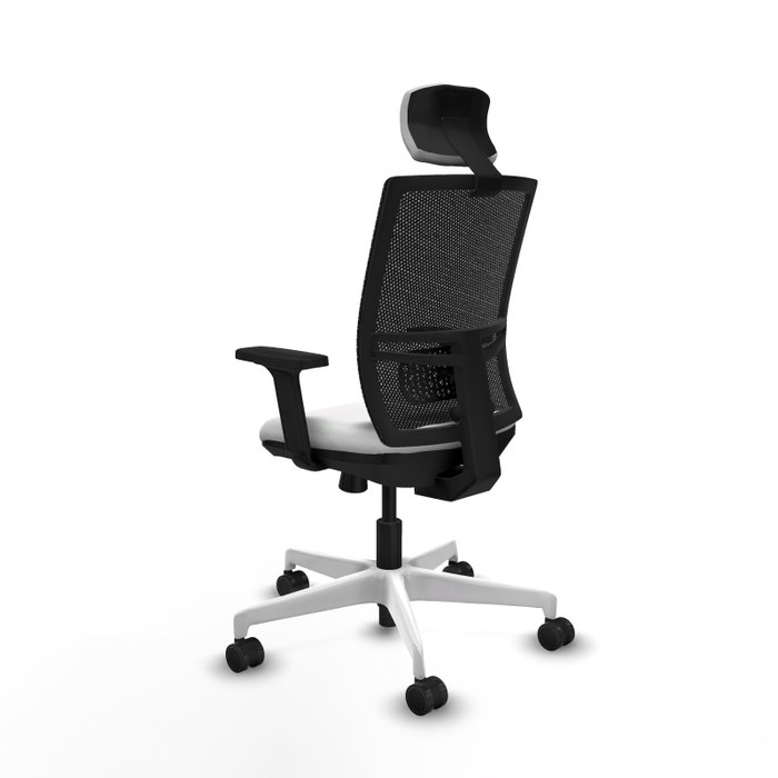 PIQUERAS Y CRESPO Silla de oficina Yunquera con mecanismo Sincro/Traslack Blanco y Negro