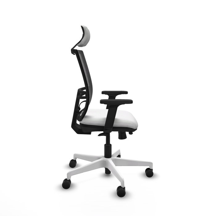 PIQUERAS Y CRESPO Silla de oficina Yunquera con mecanismo Sincro/Traslack Blanco y Negro