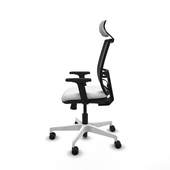 PIQUERAS Y CRESPO Silla de oficina Yunquera con mecanismo Sincro/Traslack Blanco y Negro